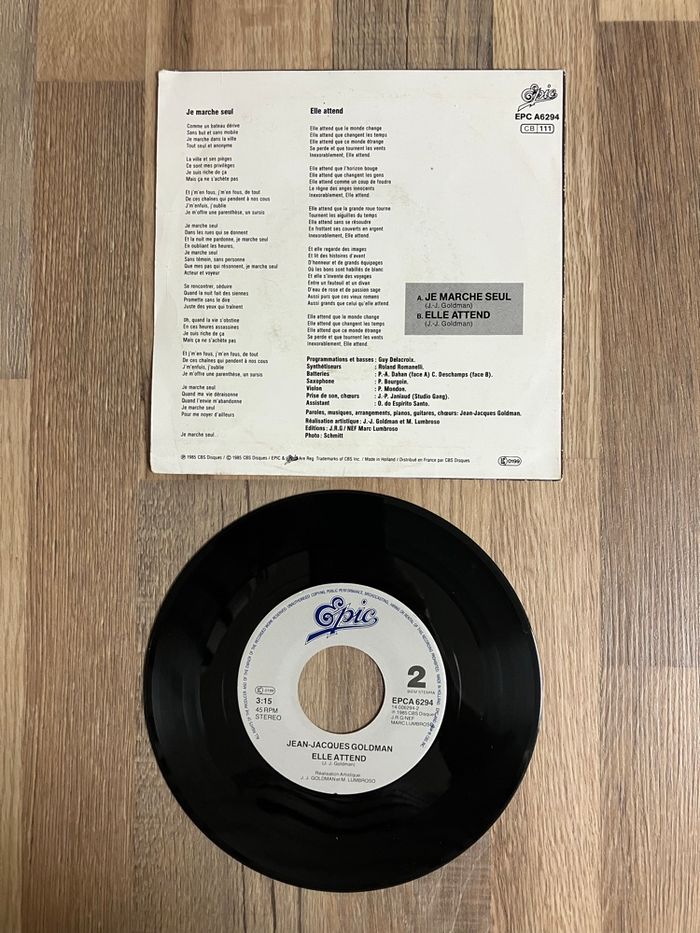 Vinyle 45 tours-J.J Goldman-Je marche seul