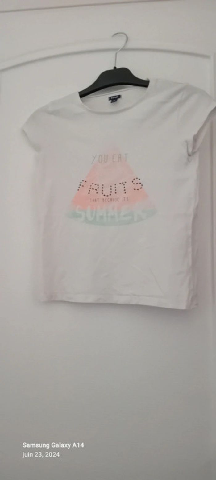 Tee-shirt été thème pastèque fille 10 ans kiabi - photo numéro 4