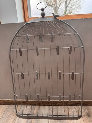 Cadre photo en métal gris cage à oiseaux