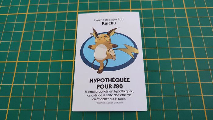 Titre de propriété Raichu pièce détachée jeu de société Monopoly Pokémon édition de Kanto #C43 - photo numéro 2
