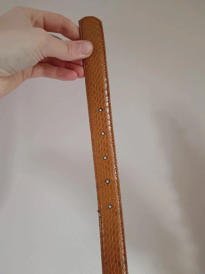Ceinture marron clair orangé cuir - photo numéro 5