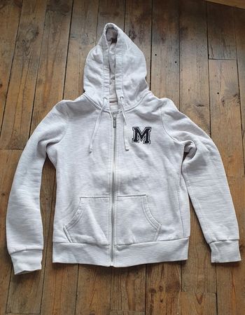 Veste Sweat-shirt gris capuche M Mim