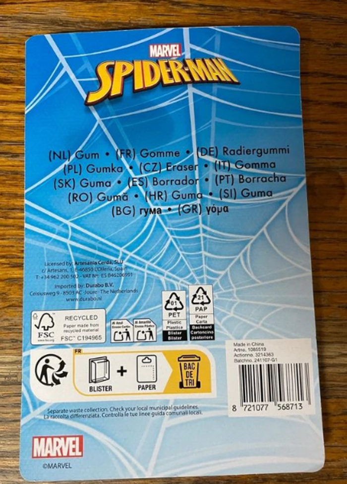 Lot de 6 gommes Spiderman neuves - photo numéro 2