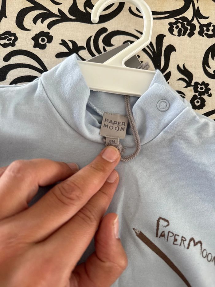 👕 sous pull - bébé garçon 6 mois - paper moon- neuf avec étiquette - photo numéro 6