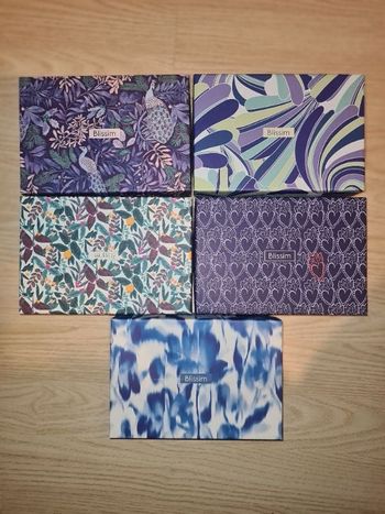 Lot de 5 Belles Boites Cartonnées Tons Bleu Blissim