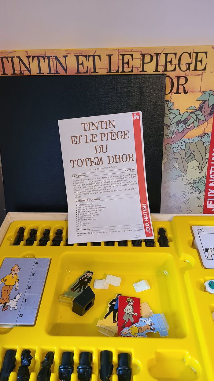 Jeu de Société Tintin et le Piège du Totem Dhor Nathan 1992 Vintage Complet - photo numéro 2