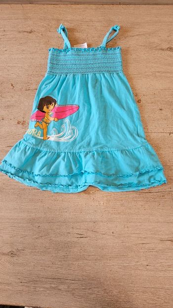 Robe courte à bretelles, turquoise, Nickelodéon, Dora l Exploratrice, 5 ans, nickel
