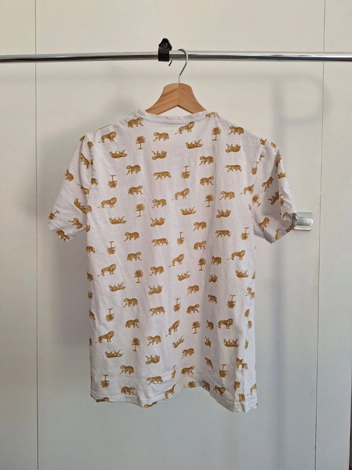 T-shirt gemo blanc motif doré enfant garçon 14 ans - photo numéro 2