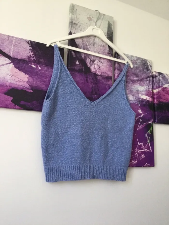 Débardeur bleu clair Zara taille 38 - photo numéro 3