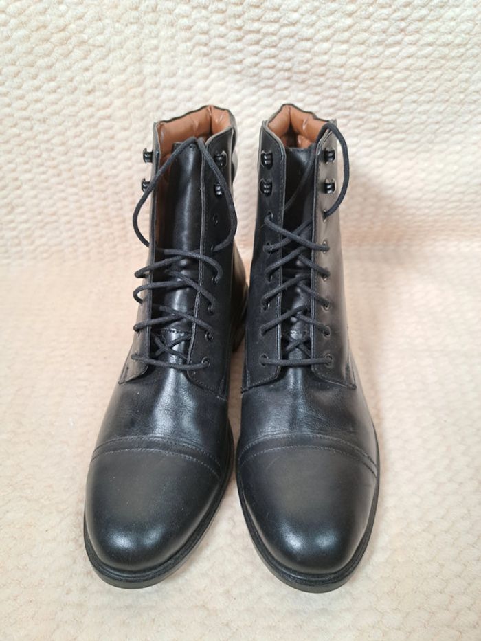 Bottines noires en cuir synthétique - Monoprix Pretium - Taille 39 👢 - photo numéro 4