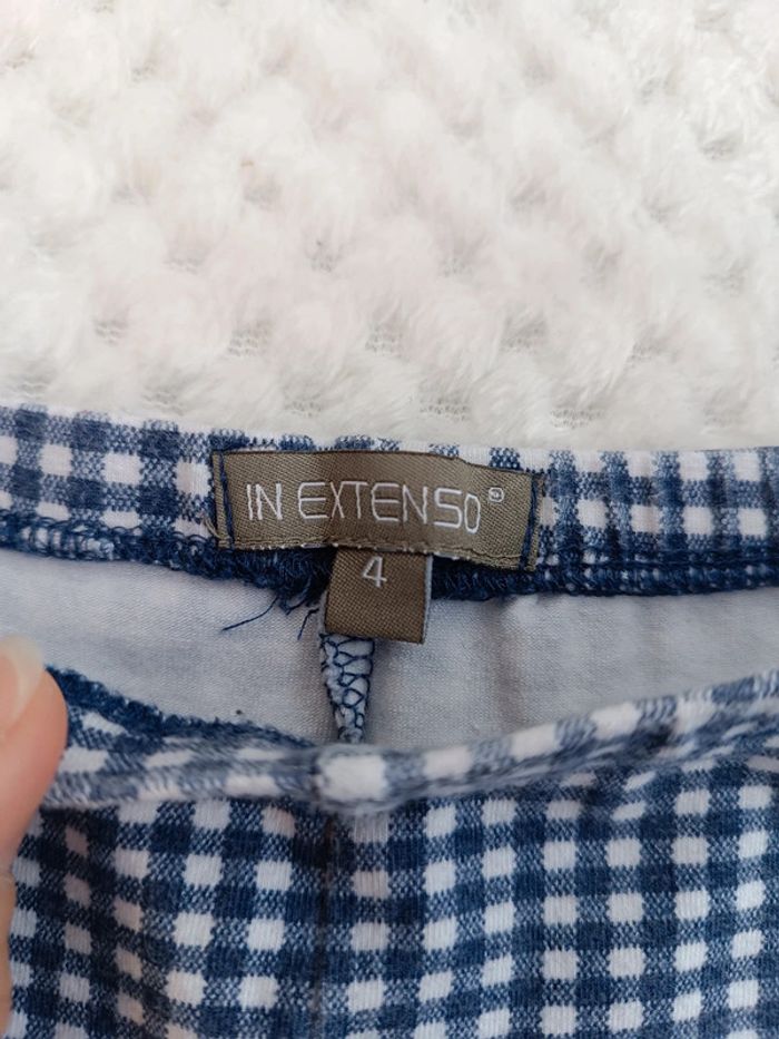 🔸Legging blanc et bleu marine à carreaux - In Extenso Taille 4 ans 🔸 - photo numéro 2