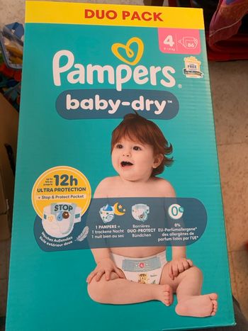 Couches Pampers Baby-dry 4 Duo pack