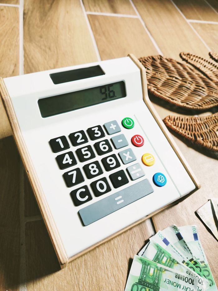 💵Dinette caisse enregistreuse calculatrice en bois avec argent - photo numéro 3