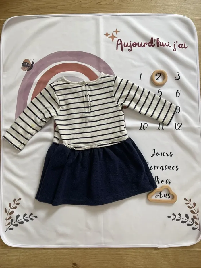 Robe bébé fille Orchestra – Taille 23 mois – Rayée noir & blanc - photo numéro 2
