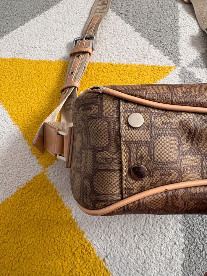 Sac à bandoulière en toile enduite Ferre | Beige et marron | 24 X 20 cm - photo numéro 6