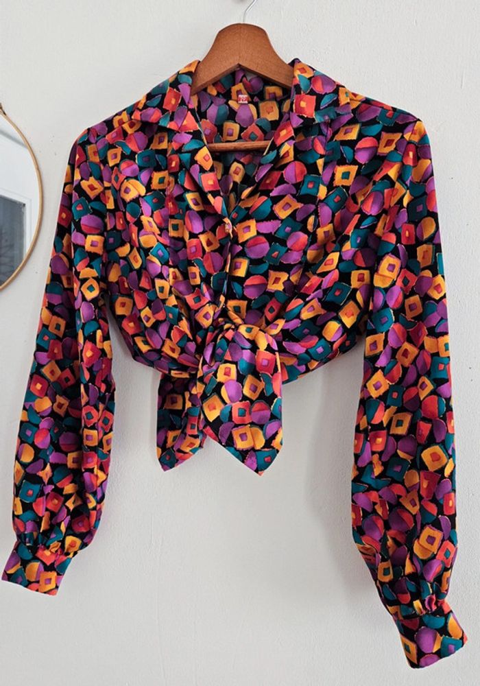Chemisier à motifs coloré 80's - photo numéro 4