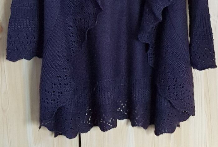 Gilet long style romantique violet - photo numéro 4