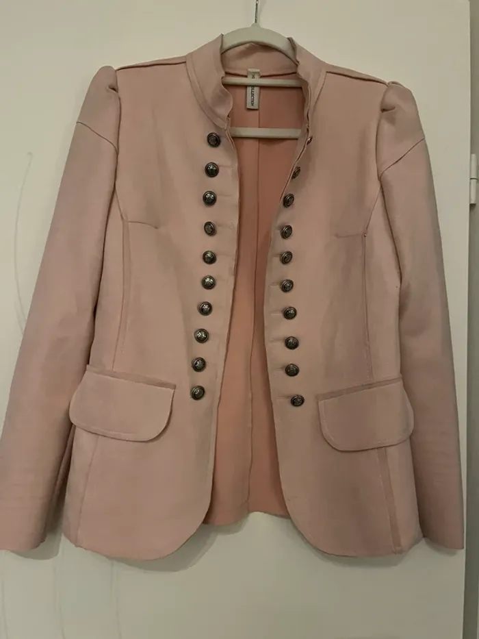 Veste suédine rose esprit velour - photo numéro 2