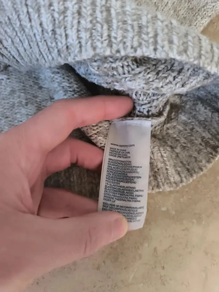Magnifique pull femme couleur lin/crème style tricot XS Tommy Hilfiger, tâches devant - photo numéro 7