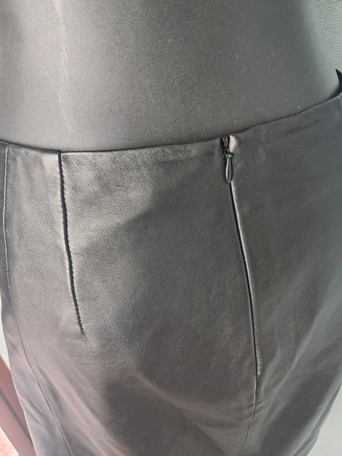 Comptoir des cotonniers jupe noire en cuir T.36 - photo numéro 7