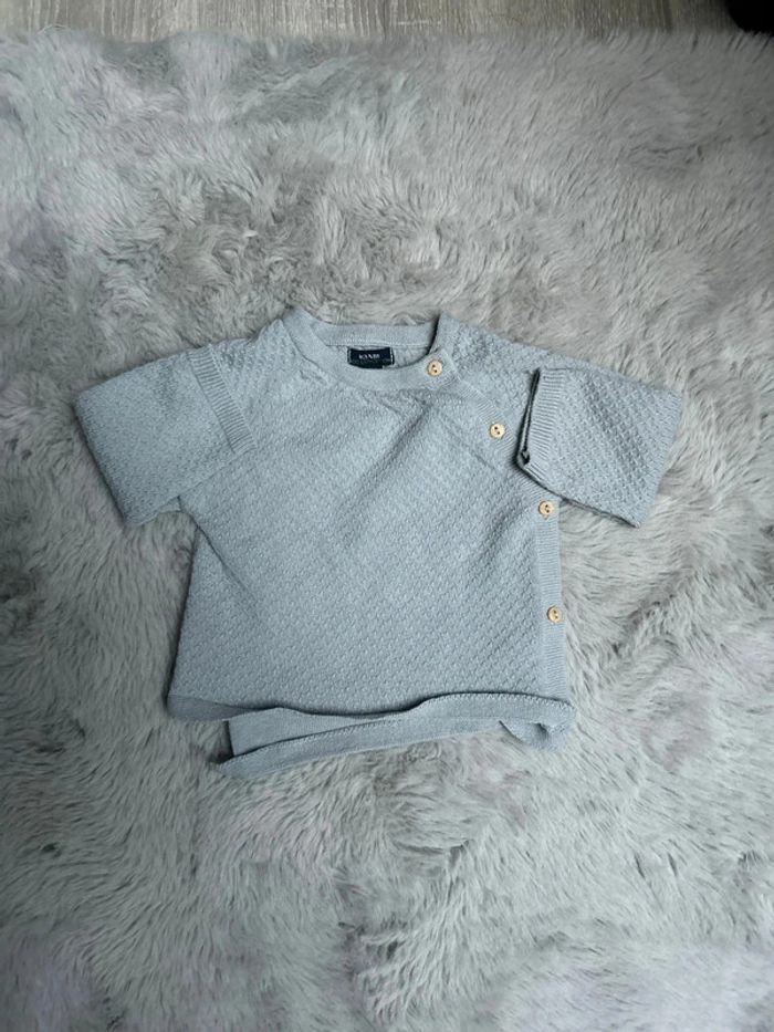 Gilet gris coton 3 mois