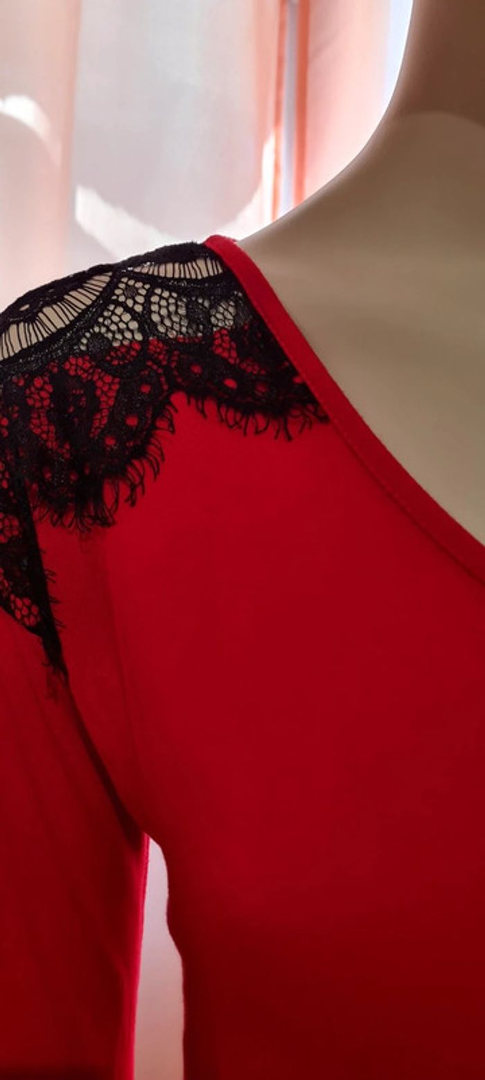 Debardeur rouge dentelé t 42 BRÉAL - photo numéro 4