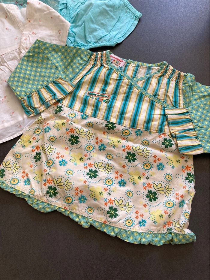 Lot ensemble tunique vêtement bébé fille 12 mois - photo numéro 5