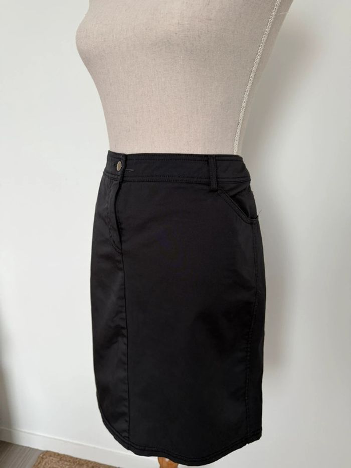 Jupe Saia rock Skirt falda Gonna Rok noir enduit robe vestido coton jean femme woman donna mujer - photo numéro 3
