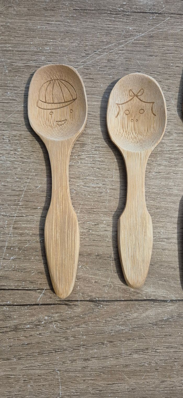 Lot couverts bébé en bois - photo numéro 2