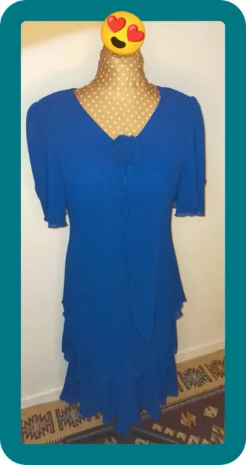 Robe de soirée vintage femme, Cattiva, bleu flamboyant, taille M