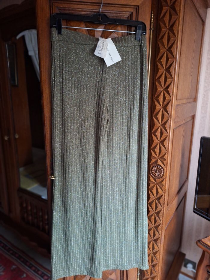 Pantalon pallazo Chantal b lurex kaki TU - photo numéro 2