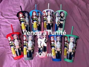 Grand gobelet à paille k-pop kpop demon Hunters huntrix 