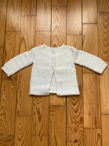Gilet en laine 3-6 mois blanc