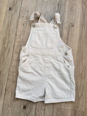 Salopette short jean crème 18/24 mois mixte