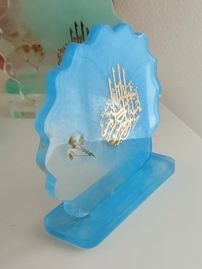 idée cadeau ornement bureau coiffeuse couvre tasse en résine et plantes naturelles abr003 - photo numéro 10