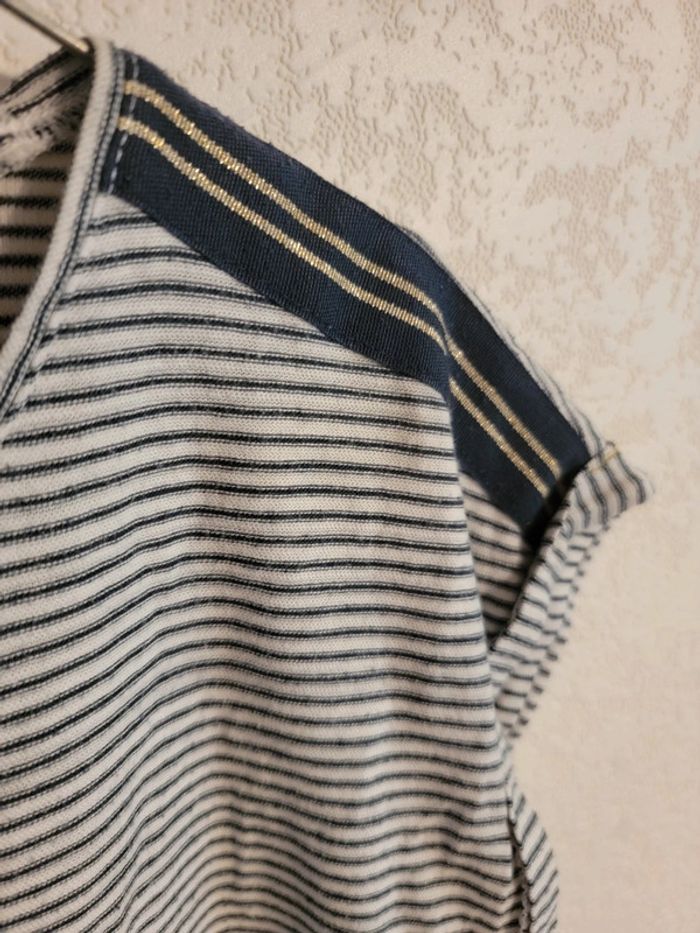 T-shirt sans manche pour l'été à rayures type marinière - photo numéro 2