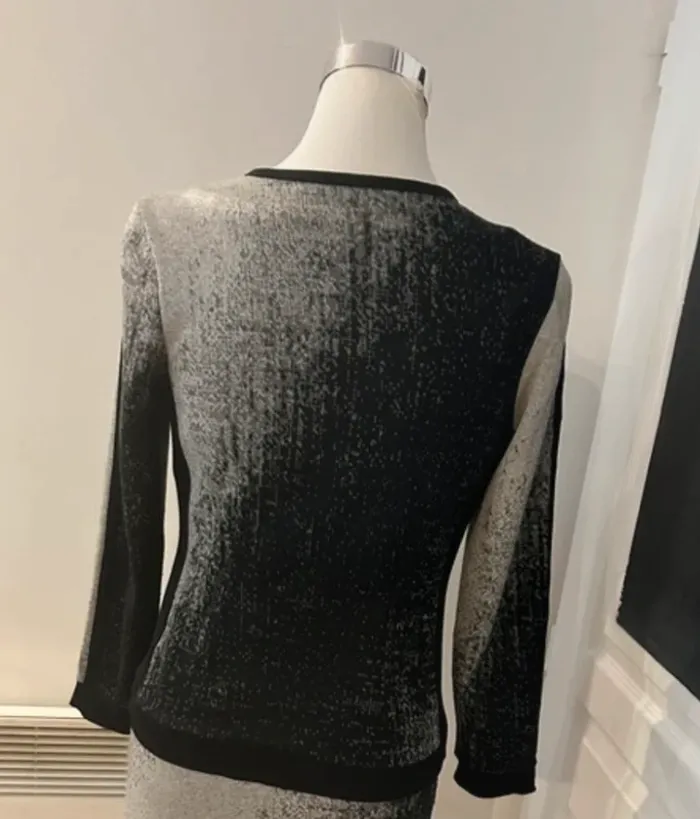 Class international  veste zippé gris et noir, Imprimé tye and dye  femme, taille 36 - photo numéro 3