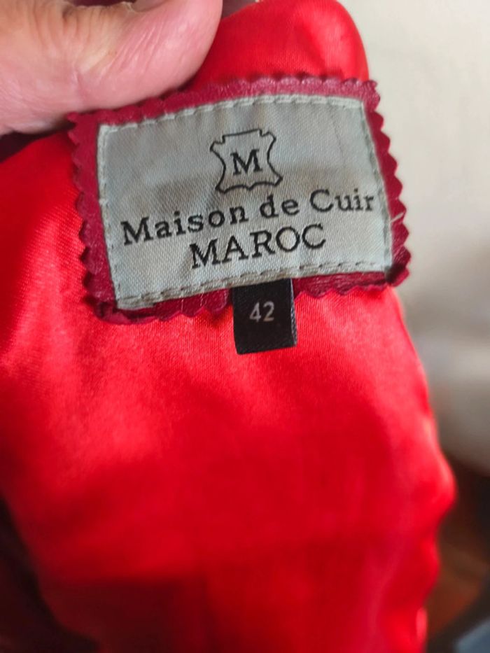 Blouson en cuir rouge - photo numéro 8