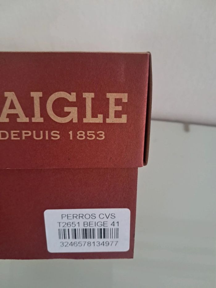Aigle baskets été en toile beige P.41 neuves - photo numéro 11