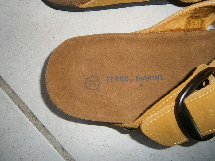 Sandales en cuir moutarde TERRE DE MARINS P37 Neuves - photo numéro 3