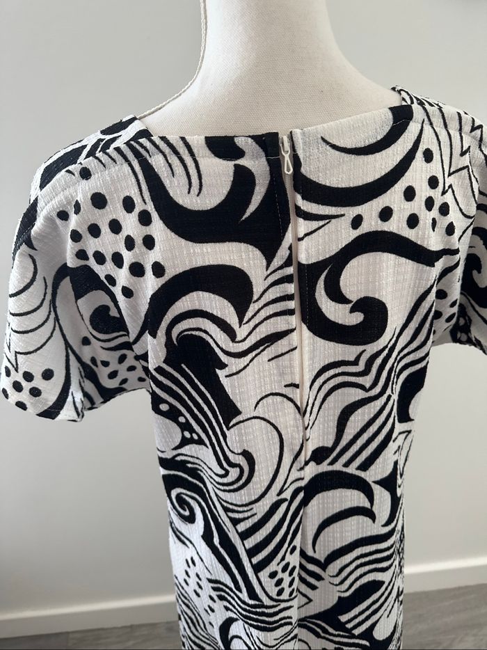 Robe bariolée noire et blanche Griffon Frères Vintage T40 L - photo numéro 6
