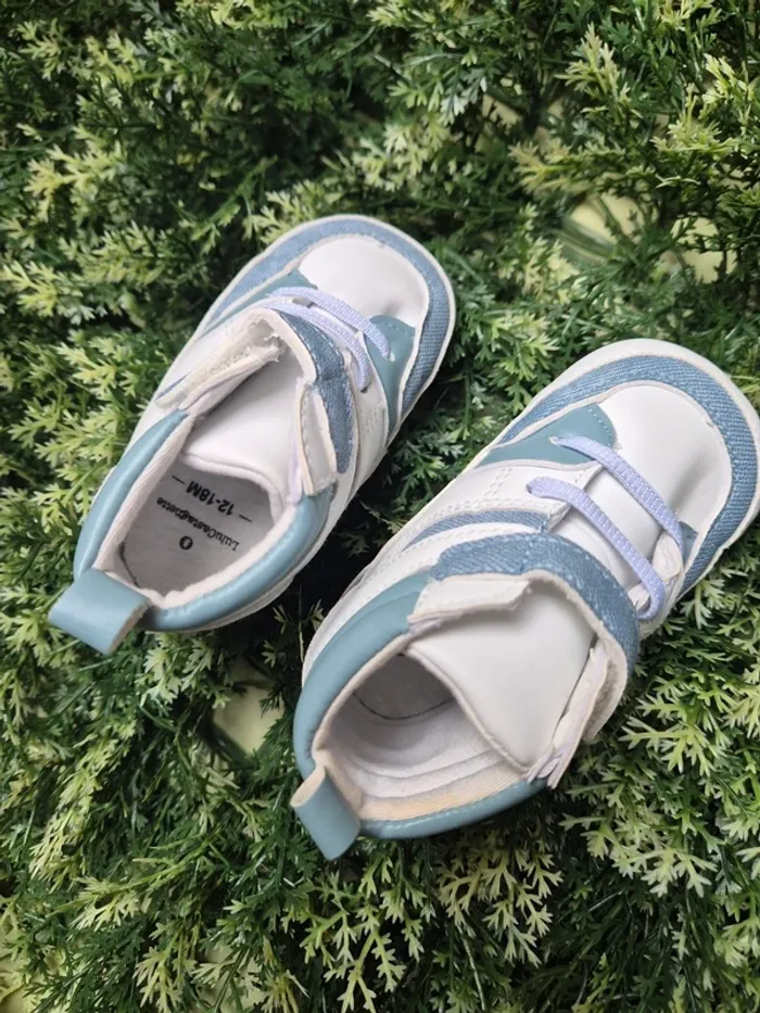 Chaussures souples bebe garcon 12/18 mois bleu et blanc lulu castagnette - photo numéro 3