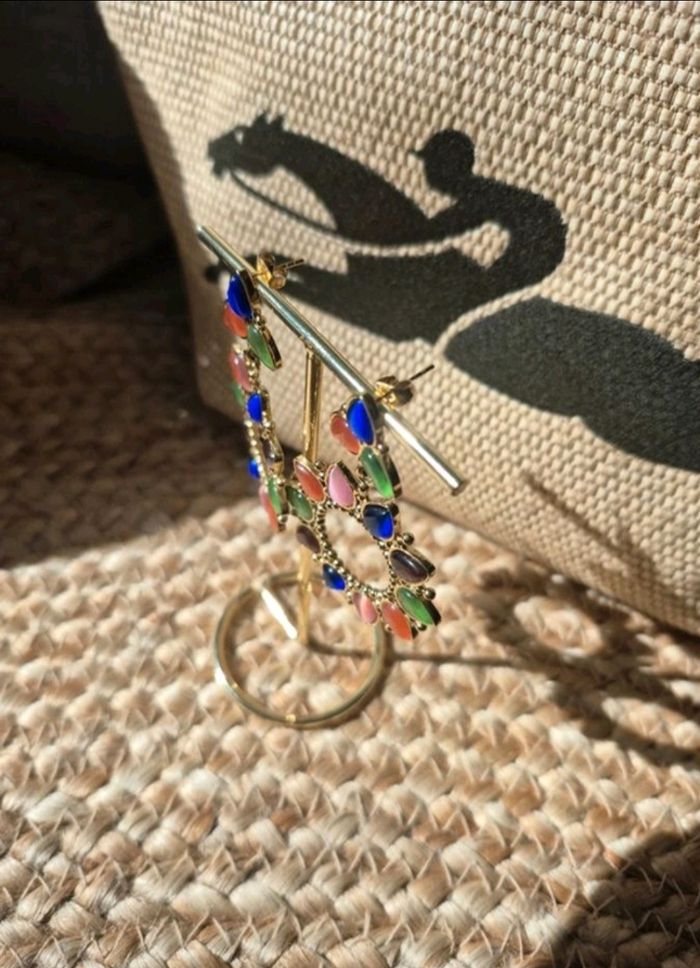 Boucles d'oreilles multicolores - photo numéro 2