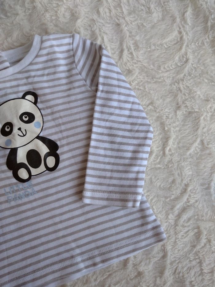 Ensemble (pantalon+boléro+tee shirt manche longue panda) Garçon 6 mois In Extenso - photo numéro 16