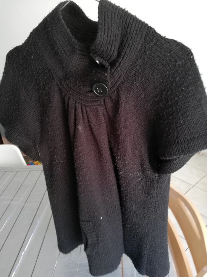 Gros gilet noire manches courtes