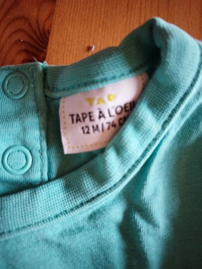 Lot de 2 tee-shirts manches courtes taille 1 an (12 mois) - photo numéro 2