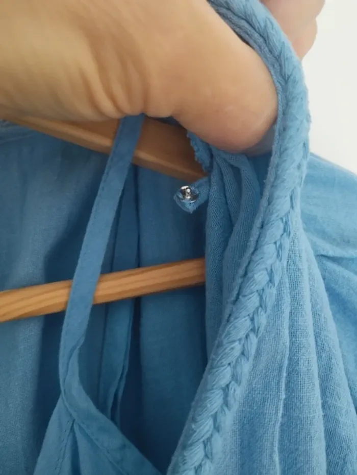 Robe longue en lin bleue Kiabi S - photo numéro 6