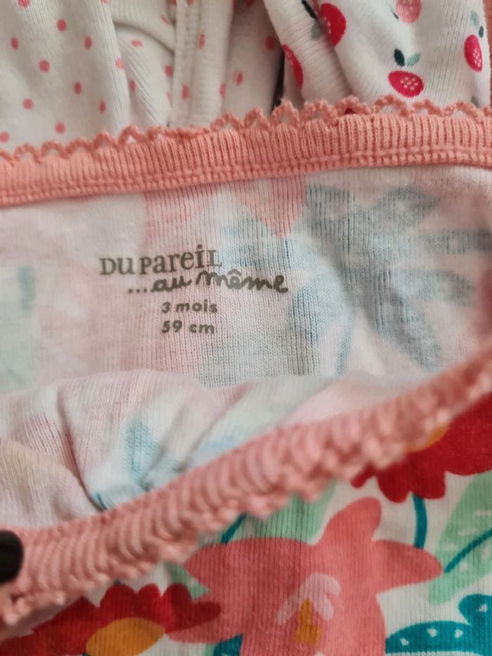 Lots de 3 bodies à bretelles 3 mois obaibi - photo numéro 3