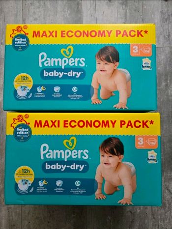 🌟 Pampers Baby Dry 2x136 couches T3 (6 - 10 kg) 🌟
