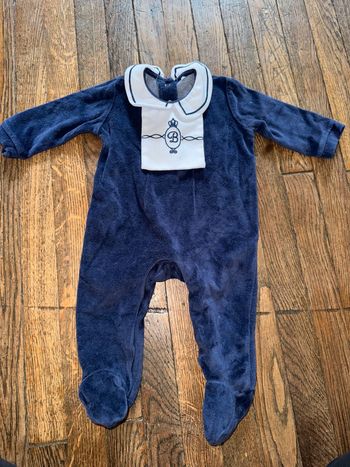 Pyjama velour Bonjour Bebe  3 mois